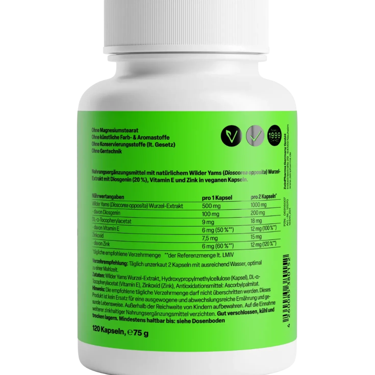 Wild Yams Plus 500mg (120 Kapseln)