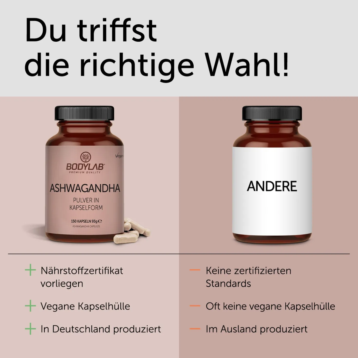 3 x Ashwagandha Pulver in Kapselform (3 x 150 Kapseln)