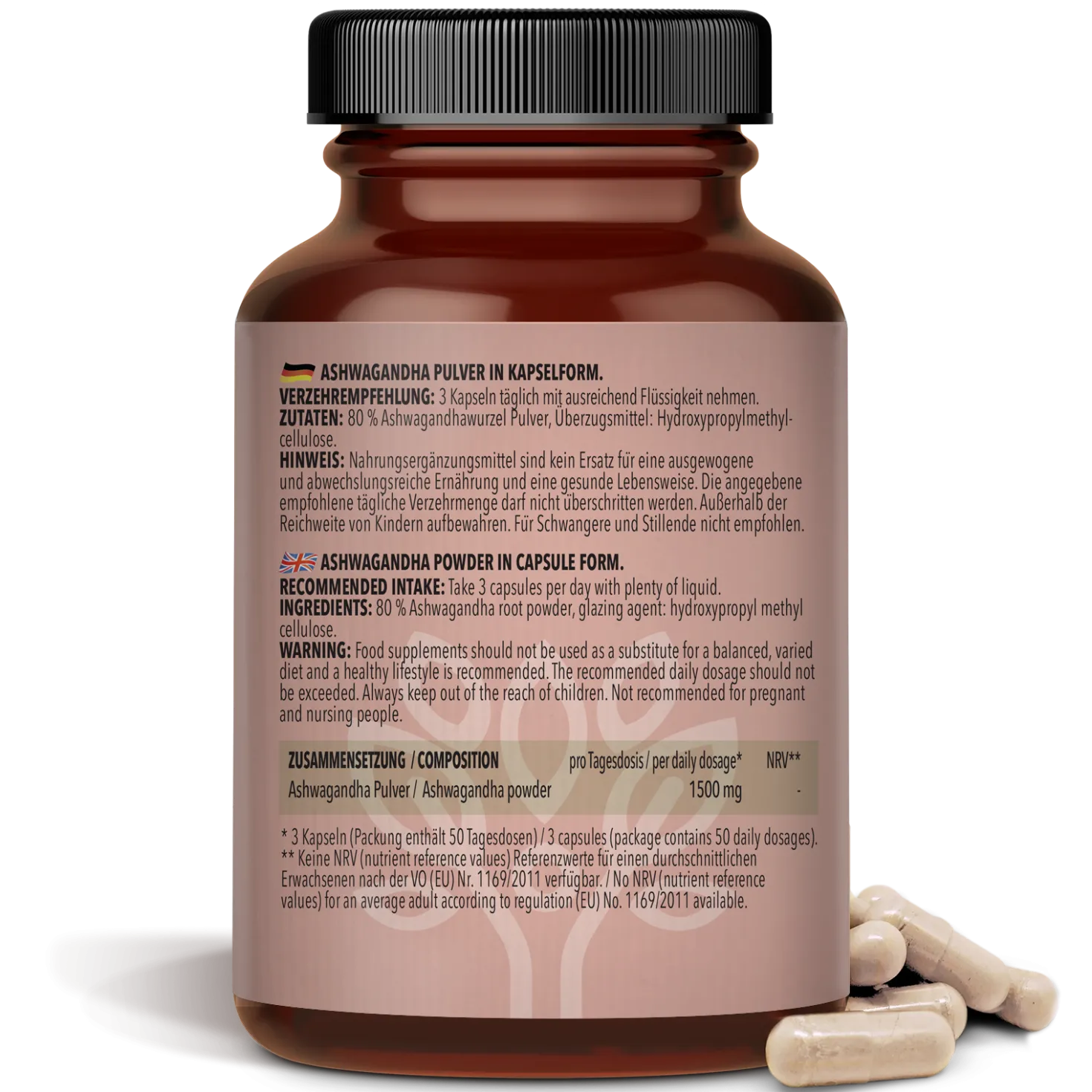 3 x Ashwagandha Pulver in Kapselform (3 x 150 Kapseln)