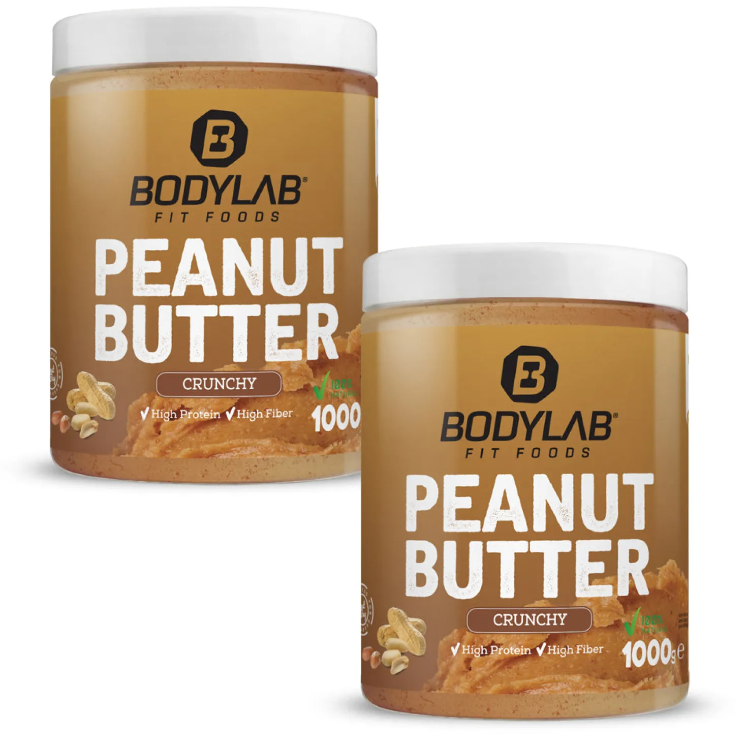2 x 100% Peanut Butter in crunchy oder smooth