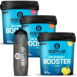 3 x Pre Workout Booster (je 300g) + Trinkflasche