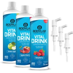 3 x Vital Zero Drink (je 1000ml) + 3 x Dosierpumpe/-spender