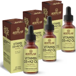 3 x Vitamin D3 + K2 Öl Tropfen (3 x 50ml)