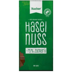 Xylit-Schokolade Vollmilch mit Haselnuss (80g)